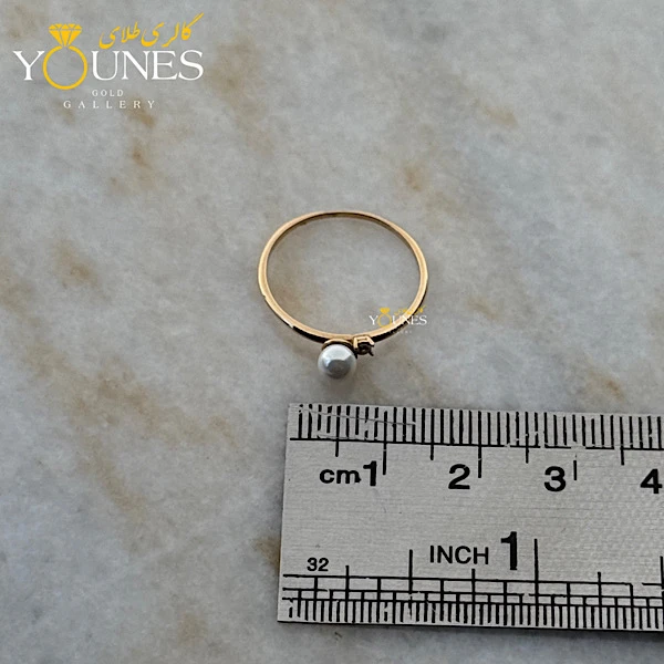 انگشتر مروارید دار طلا